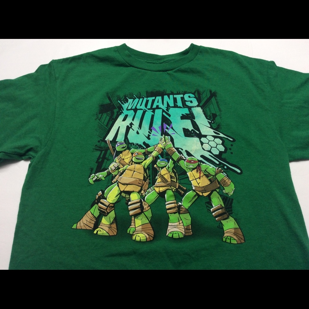 TNMT Ninja turtles boys shirt large green tee